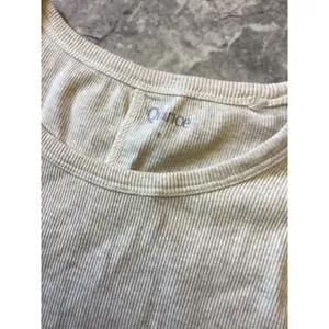 Quince NWOT Organic Cotton Ribbed Long Sleeve Crew Neck Top Oatmeal Beige Small thumbnail 3
