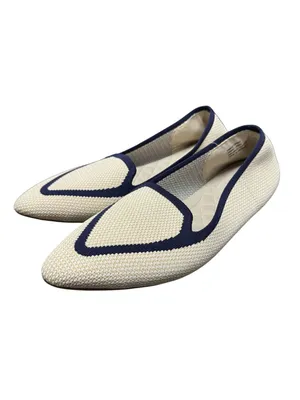 Birdies Blackbird Womens Flats Knit Woven Loafers Slip-On Eggshell Navy 9.5 thumbnail 2
