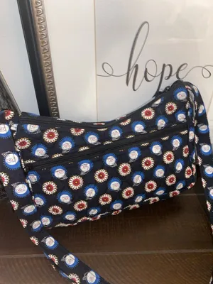Vera Bradley Night Owl Libby Cotton Quilted Shoulder Crossbody Bag Retired Print thumbnail 13