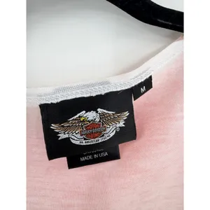 Harley Davidson Graphic Tee Women M Orange Black Eagle Dragon Grunge Street Y2K thumbnail 3