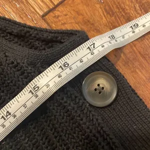Ann Taylor black ribbed knit button side vest tank medium thumbnail 4