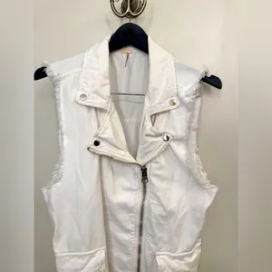 Revolve Free People White Vest Moto Dress Size Small thumbnail 2
