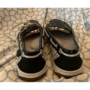 Sperry Top-Sider 5.5 M Women’s Black White Sequin Zebra Print Boat Shoes EUC thumbnail 4