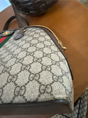 Gucci Brown GG Canvas Satchel with Green and Red Cherry Web Stripe thumbnail 7