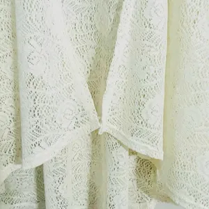 Vintage Boho Lace Cardigan Sz Med Ivory Sheer Floral Cottagecore Fairy Whimsy thumbnail 5