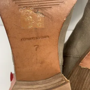 Madewell Size 7 Bootie Pauline Beige Taupe Leather Ankle Boot Stacked Block Heel thumbnail 11