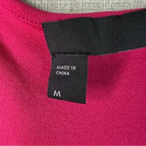 Eileen Fisher 100% Silk Size Medium Scoop Neck Extra Long Tank Top In Hot Pink thumbnail 4