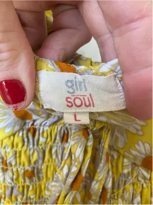 Girl Soul Yellow Daisy Floral Smocked Mini Dress Cottagecore Coquette Puff Sleev thumbnail 4