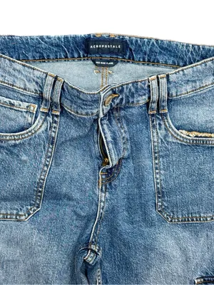 Aeropostale Blue Wide Leg Cargo Jeans 14 thumbnail 3