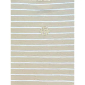 Lululemon Love Crew T-Shirt Prosecco White Striped Pima Cotton Size 8 thumbnail 5