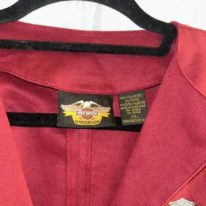 Harley Davidson Size XL Maroon 3/4 Sleeve Lightweight Jacket thumbnail 6