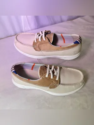 Skechers Cream & Tan Lace-Up Casual Sneakers thumbnail 3
