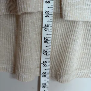 American Eagle Ribbed Babydoll Henley Top Cream Peplum Long Sleeve XXS thumbnail 6