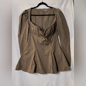 House of CB Carlina Mocha Long Sleeve Mini Dress Size Large thumbnail 7