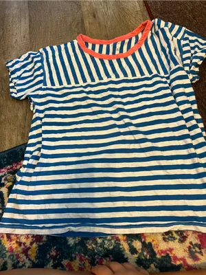 Pilcro medium blue and white striped top thumbnail 5