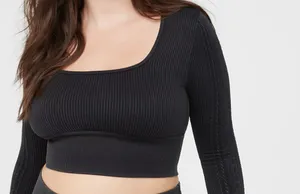 OFFLINE By Aerie Seamless Cable Square Neck T-Shirt thumbnail 2