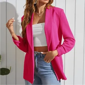 Jodifl vibrant pink open front drape blazer long sleeve see measurements thumbnail 1