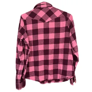 Vintage Wrangler Flannel Pink Buffalo Plaid Western Shirt thumbnail 4