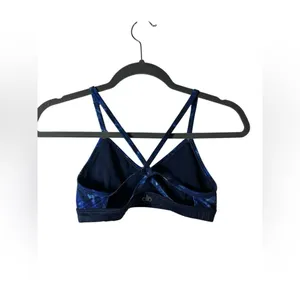 Alo Yoga Blue Abstract Print‎ Strappy Sports Bra Women’s XS Crisscross thumbnail 5