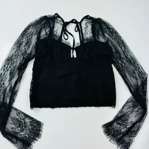 Thirty Thirty Long‎ Sleeve Delicate Lace Top Size Medium thumbnail 3