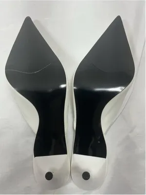Womans New Slip On Stiletto Mules Eu 38 Us 8 White Pointed Toe thumbnail 7