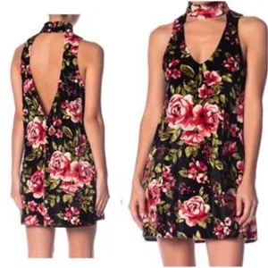 Show Me Your Mumu‎ Friday Choker Dress Velvet Floral Mini whimsi Y2K boho XS NEW thumbnail 8