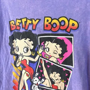 Betty Boop Purple Acid Wash Graphic T-Shirt Old School Cartoon Small thumbnail 2