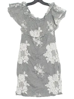 Ralph Lauren Dress Off Shoulder Cottage Coastal Grandma Prairie Floral Stripe‎ 2 thumbnail 1