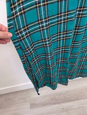 Mint Limit Blackwatch Plaid Sleep Shirt Nightgown House Dress Cotton Large thumbnail 6
