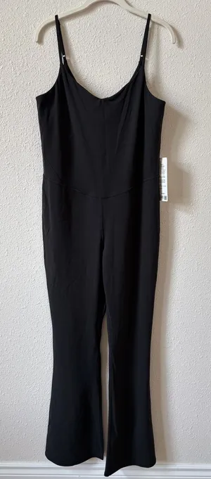 Lululemon Align Mini Flare Bodysuit Jumpsuit Size 14 Black Neutral Sporty thumbnail 1