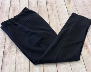 Everlane Black Dream Pant Elastic Waist Tapered‎ Leg Pintuck Trousers Small thumbnail 1