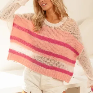 NWT BiBi Hollow Out Yoke‎ Detail Striped Sweater thumbnail 10