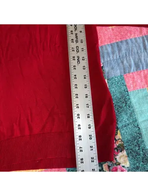 Lauren Ralph Lauren Red Sweater with Leather Buckle Detail, Woman’s Size Large thumbnail 8