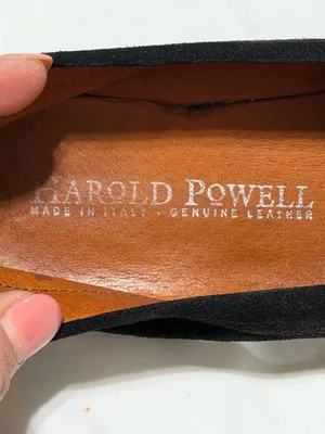 Harold Powell Black Suede and Calf Hair Moccasin Loafers Made in Italy thumbnail 7