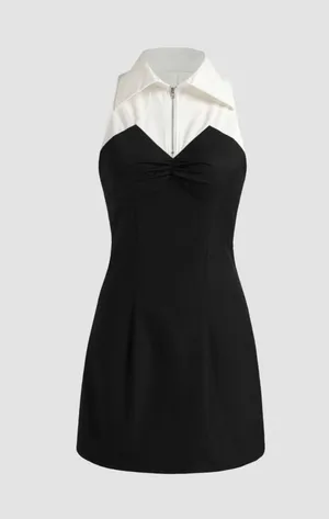 Black And White halter Dress thumbnail 1