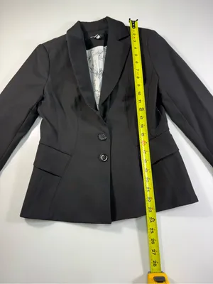 White House Black Market Black Fitted Two-Button Blazer thumbnail 3