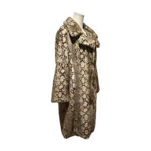 Badgley Mischka Faux Fur Coat with Snake Print Size Medium thumbnail 3