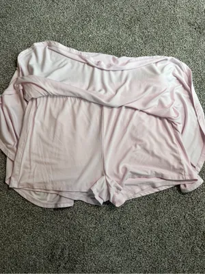 Wild Fable Pink Foldover Waist Flowy Skort Built-In Shorts Size L thumbnail 6