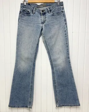 American Eagle Outfitters Y2K Stretch‎ Skinny Flare Light Blue Jeans Size 4 thumbnail 1