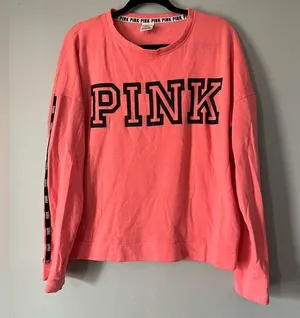 Pink by Victoria's Secret VS Pink Spell Out crewneck Sweatshirt Size medium thumbnail 1