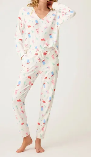 P.J. Salvage American Honey Cowboy Print Pajama Set thumbnail 1