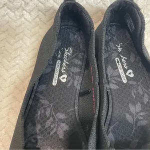 Skechers Cleo Black Knit Stretchy Ballet Flats‎ Women’s 8 | classic preppy thumbnail 4