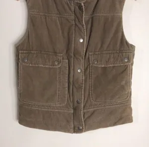 Vintage corduroy puffer zip and button up pullover fall winter vest size small thumbnail 4