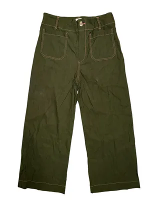 Maeve The Colette Cropped Wide-Leg Trousers Contrast-Stitch Edition - Size 29 thumbnail 4