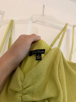City Studios Chartreuse Green Ruffle Mini Dress thumbnail 3