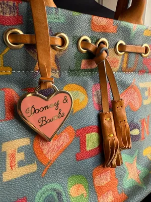 Vintage Y2K Dooney & Bourke blue Doodle graffiti hand bag thumbnail 2