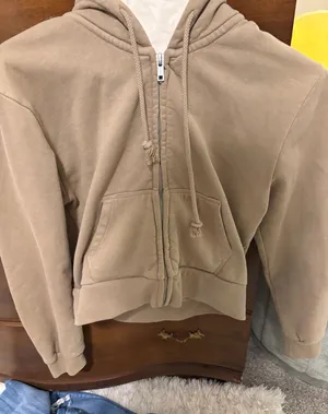 Brandy Melville Cropped Zip-Up Hoodie thumbnail 1