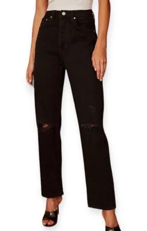 Aritzia Joni High Rise Loose- Black Ripped Jeans thumbnail 1