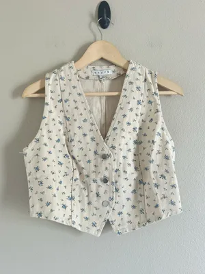 Floral Print Button Front Blouse Ruffle Flutter Sleeve small Multiple thumbnail 4