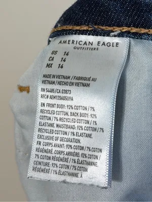 AE Mom Shorts Size 14 Denim Dark Wash Stretch American Eagle thumbnail 6